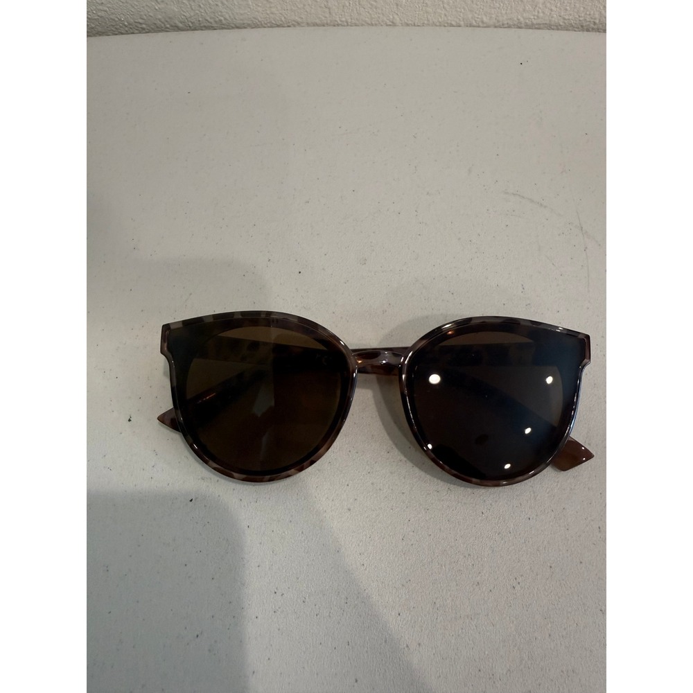 Womens Round Cat Eye Sunglasses Brown Tortoiseshell Leopard Print Frames
